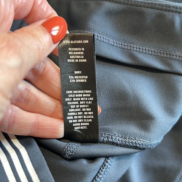 Anthropologie ALLFENIX Camilla Legging Compression Striped Navy Blue White Sz S - Picture 10 of 12